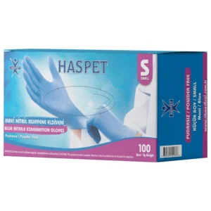 Haspet Mavi Nitril Muayene Eldiveni Small (100'Lü)