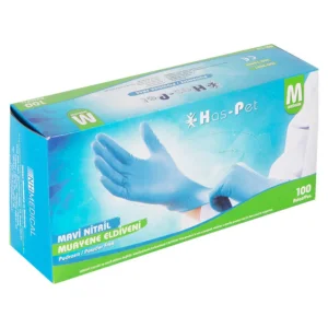 Haspet Mavi Nitril Muayene Eldiveni Medium (100'Lü)